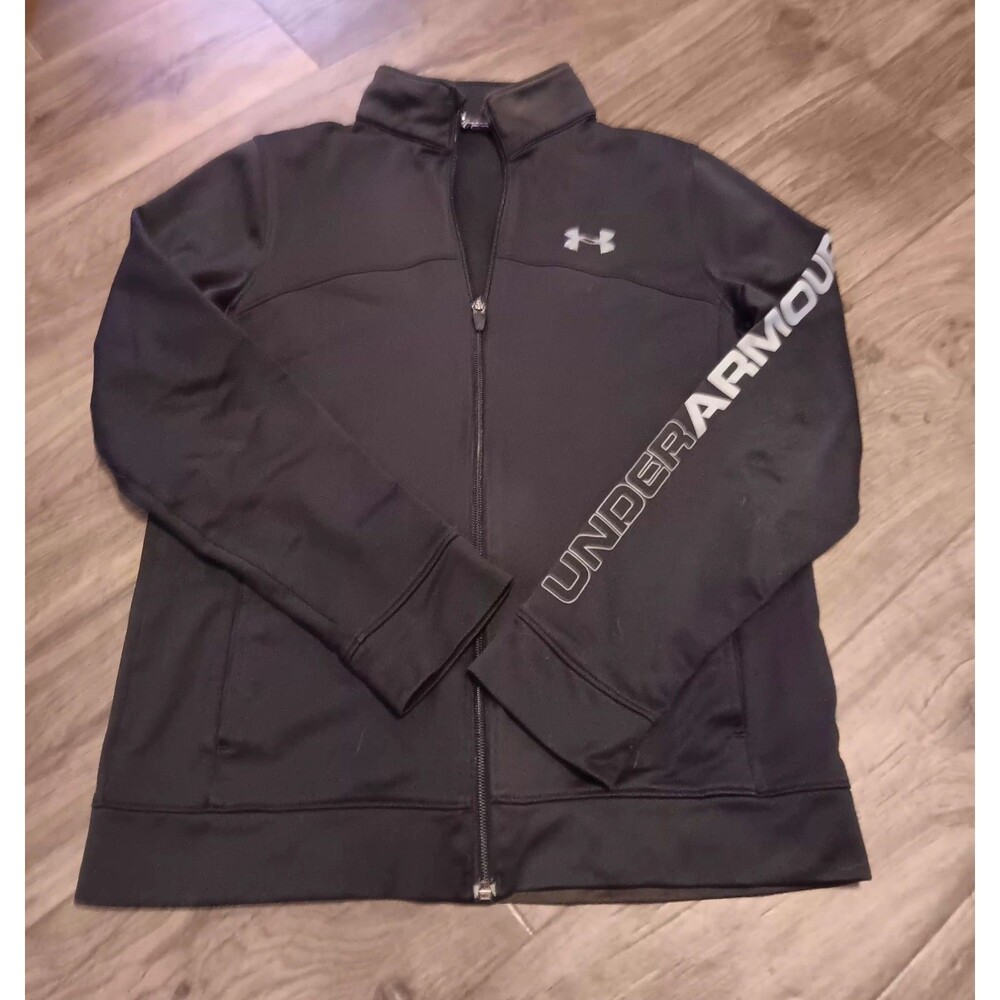 Under Armour Black Full Zip Youth Boys Large Jacket